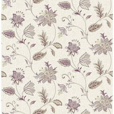 A-Street Prints Georgette Burgundy Jacobean Wallpaper, 20.5-in by 33-ft, 56.4 sq. ft