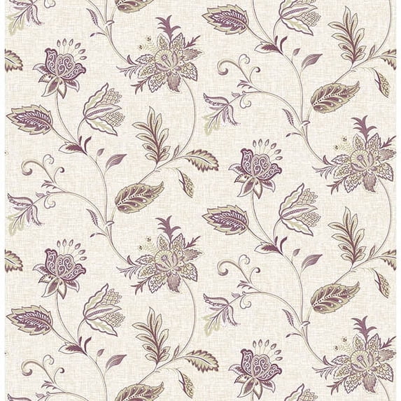 A-Street Prints Georgette Burgundy Jacobean Wallpaper, 20.5-in by 33-ft, 56.4 sq. ft
