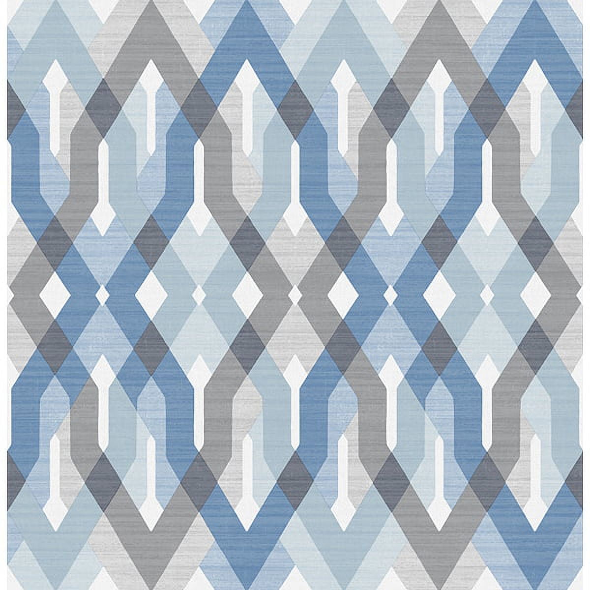 A-Street Prints Harbour Blue Lattice Wallpaper, 20.5-in by 33-ft, 56.4 sq. ft