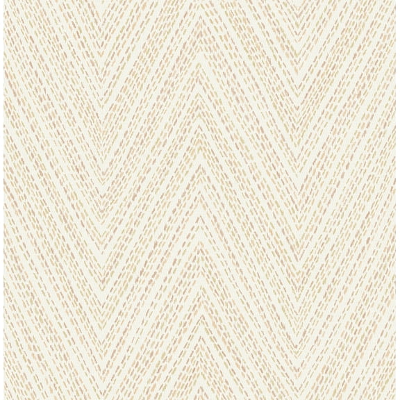 A-Street Prints Lainey Apricot Stitched Chevron Wallpaper