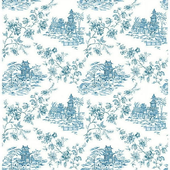 A-Street Prints Laure Blueberry Toile Wallpaper