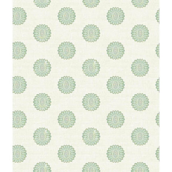 A-Street Prints Lise Turquoise Medallion Wallpaper