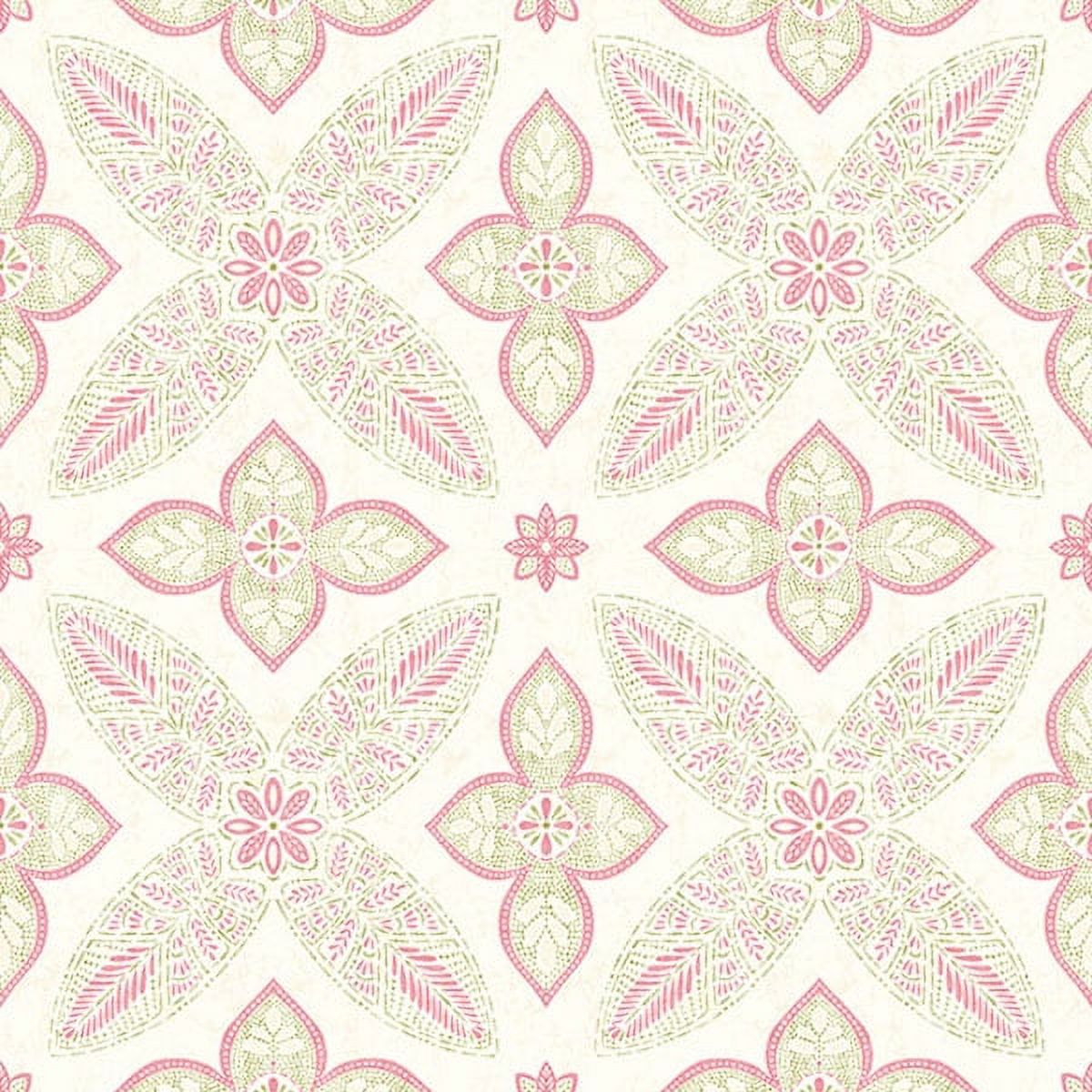 A-Street Prints Off Beat Ethnic Pink Geometric Floral Wallpaper