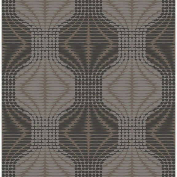 A-Street Prints Optic Brown Geometric Wallpaper
