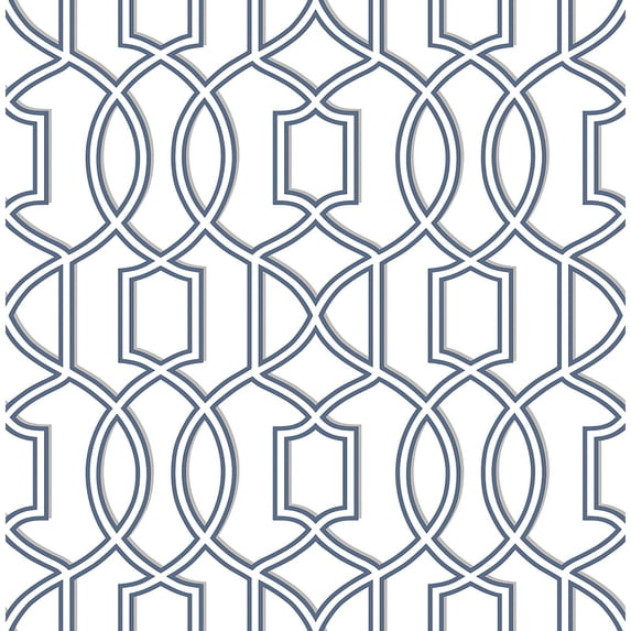 A-Street Prints Quantum Blue Trellis Wallpaper