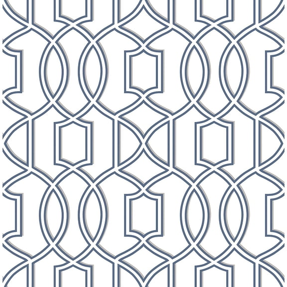 A-Street Prints Quantum Blue Trellis Wallpaper