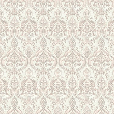 A-Street Prints Waverly Mauve Petite Damask Wallpaper, 20.5-in by 33-ft, 56.4 sq. ft