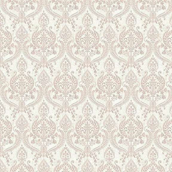 A-Street Prints Waverly Mauve Petite Damask Wallpaper, 20.5-in by 33-ft, 56.4 sq. ft