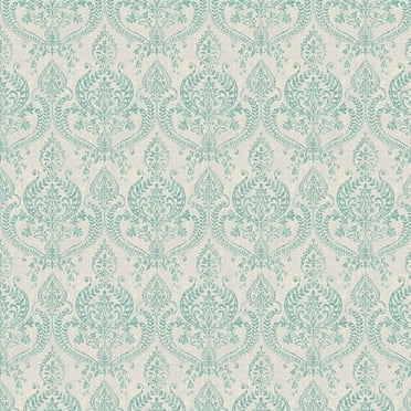 A-Street Prints Waverly Turquoise Petite Damask Wallpaper
