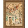 thumbnail image 1 of A Street Scene from Riga 24x18 Gold Ornate Wood Framed Canvas Art by Mstislav Dobuzhinsky, 1 of 2