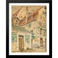 thumbnail image 1 of A Street Scene from Riga 28x36 Large Black Wood Framed Print Art by Mstislav Dobuzhinsky, 1 of 2