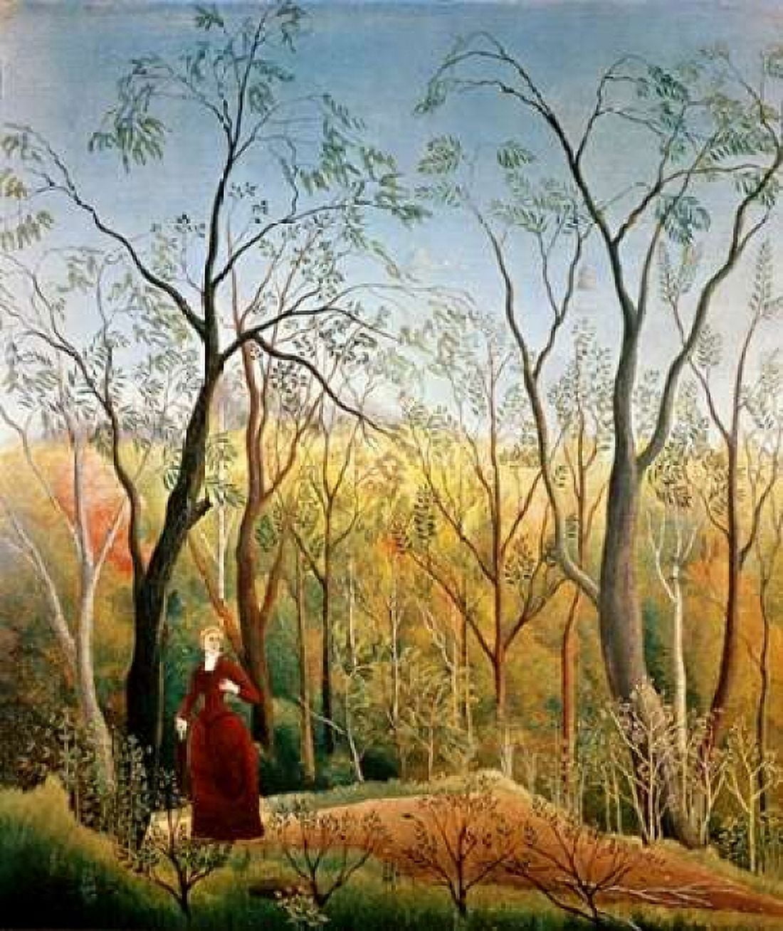 A Stroll in the Woods Canvas Art - Henri Rousseau (24 x 24)