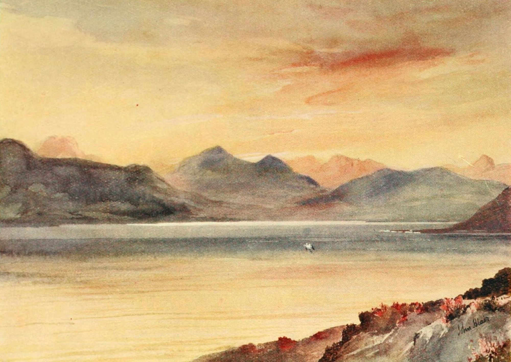 A Summer in Skye 1912 Cuchillin Hills Skye Canvas Art - John Blair (18 x 24)