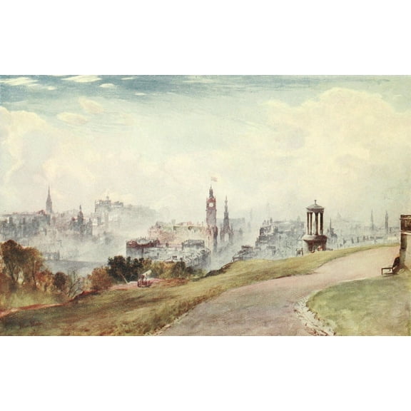 A Summer in Skye 1912 Edinburgh from Calton Hill Canvas Art - John Blair (18 x 24)