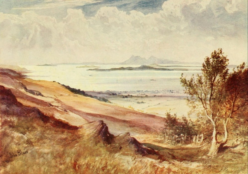 A Summer in Skye 1912 Firth of Clyde Arran in the distance Canvas Art - John Blair (18 x 24)