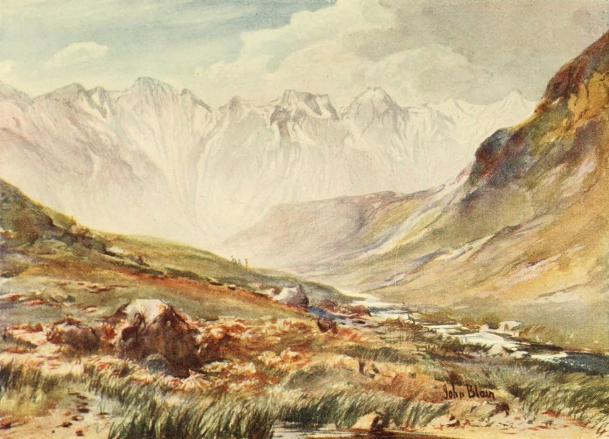 A Summer in Skye 1912 Hart-o-Corry Cuchillin Hills Canvas Art - John Blair (18 x 24)