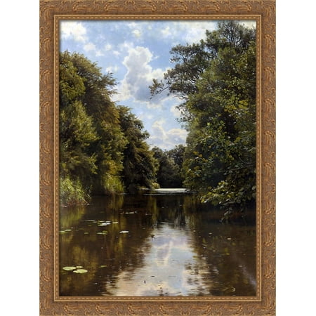 A Summer's Day 28x38 Large Gold Ornate Wood Framed Canvas Art by Peder Mork Monsted