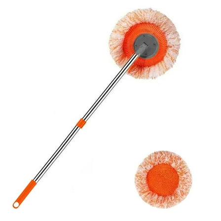 A Sunflower Shape Mop For Car Wash Wall And Ceiling Cleaning With 1 Replacement Pad Soft Microfiber Material