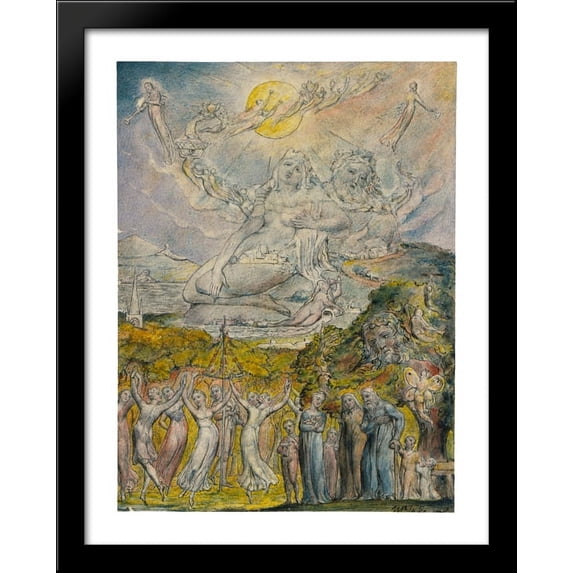 A Sunshine Holiday 28x36 Large Black Wood Framed Print Art by William Blake