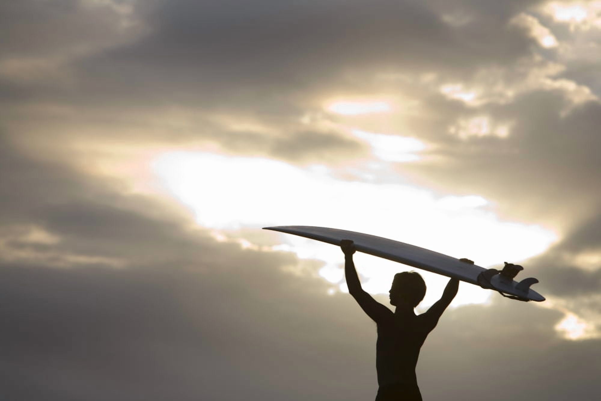 A Surfer On Muriwai Beach New Zealand Canvas Art - Deddeda Design Pics (17 x 11)