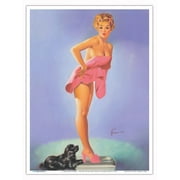 A Surprising Figure - Vintage Pin Up Girl Print by Edward Runci c.1949 - Master Art Print (Unframed) 9in x 12in