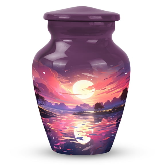 A Surreal Landscape Bathed In Twilight, Urn Keepsakes For Ashes, Urn For Ashes Adult Male & Female Small, Mini Keepsake Funeral Urn, Decorative Urn 3''