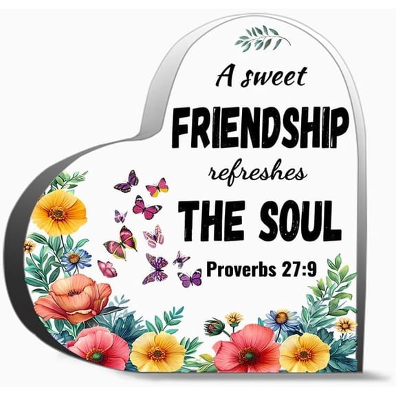 A Sweet Friendship Refreshes The Soul Unique Acrylic Heart Shaped Plaque Desk Decorations Present For Christmas Wedding Gifts
