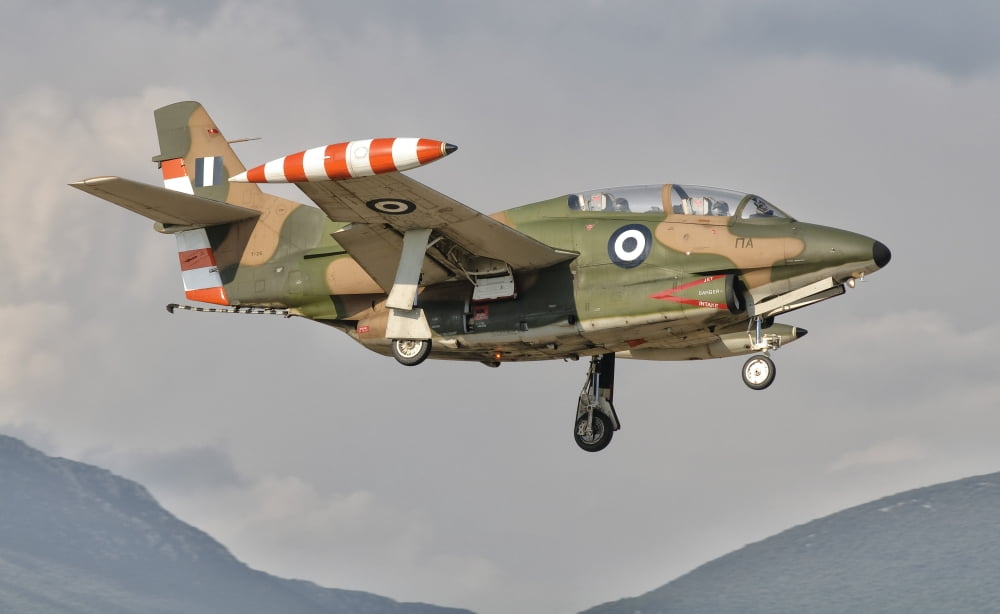 A T-2 Buckeye of the Hellenic Air Force at Kalamata Air Base Greece Canvas Art - Giovanni CollaStocktrek Images (18 x 11)