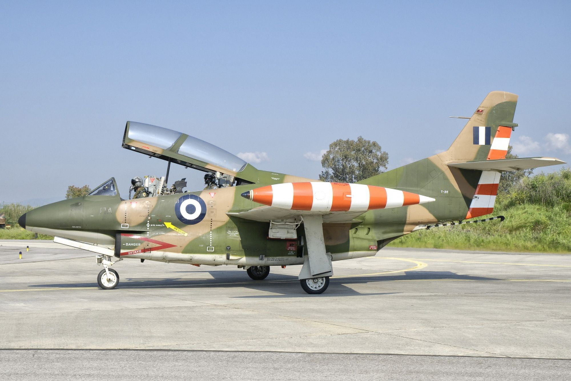 A T-2 Buckeye of the Hellenic Air Force at Kalamata Air Base Greece Canvas Art - Giovanni CollaStocktrek Images (35 x 23)