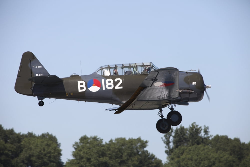 A T-6 Harvard Trainer of the Dutch Air Force historic flight team Canvas Art - Timm ZiegenthalerStocktrek Images (18 x 12)
