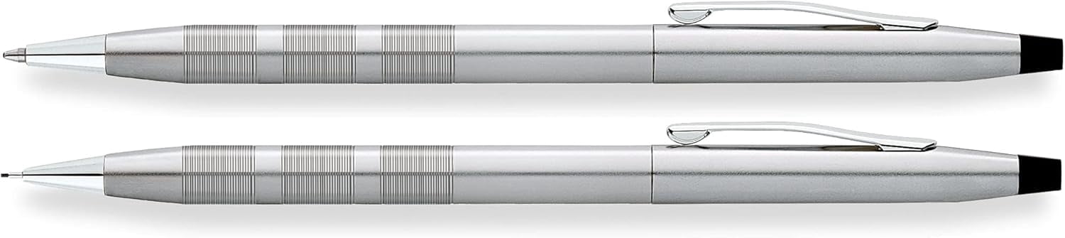 A.T. Cross Classic Century Trophy Pen & Pencil Set - Satin Chrome Finish
