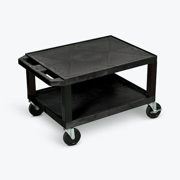 A-TO-Z SUPPLY WT16 16"H AV Cart - Two Shelves - Black Legs