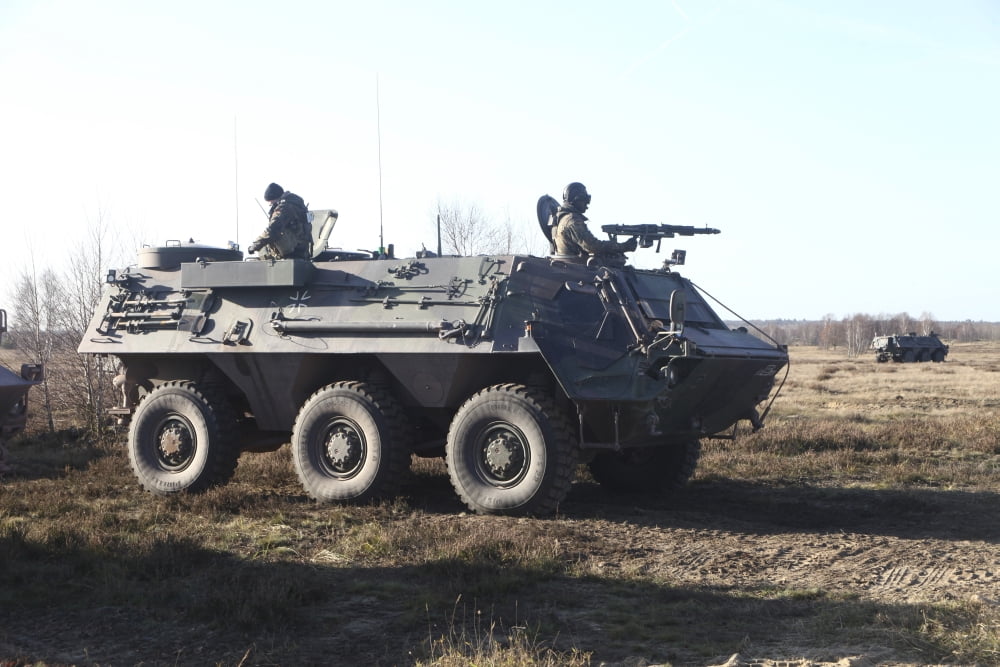 A TPz Fuchs armored personnel carrier of the German Army Canvas Art - Timm ZiegenthalerStocktrek Images (18 x 12)