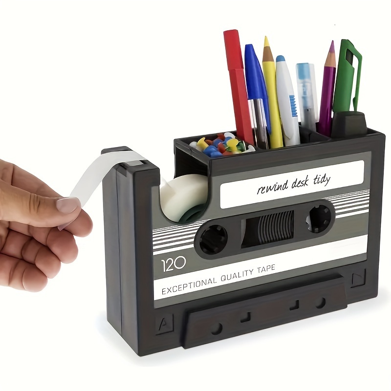 A Tape Dispenser with a Pen Holder, Vintage Cassette Tape Dispenser. Accessories Not Included