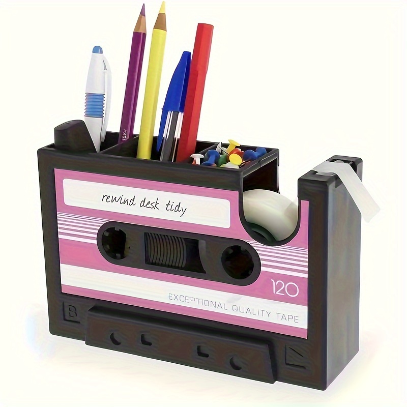 A Tape Dispenser with a Pen Holder, Vintage Cassette Tape Dispenser. Accessories Not Included