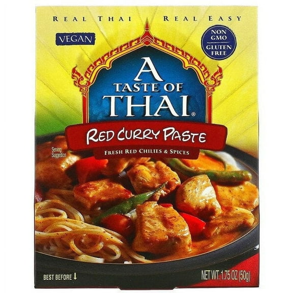 A Taste Of Thai, Red Curry Paste, 1.75 oz (50 g) Pack of 3