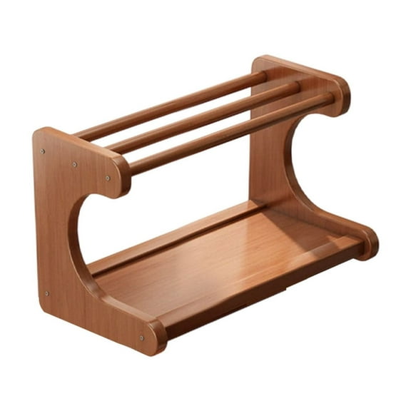 A Tea Cup Storage Rack Wooden Desktop Organizer Drain Shelf For Mugs Cups Home Kitchen Decor Display Stand Holder 11.42X7.09X1.18 Inches 2 Tier