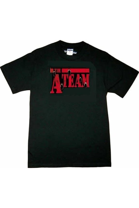 A-Team Bullet Holes Adult Black T-Shirt