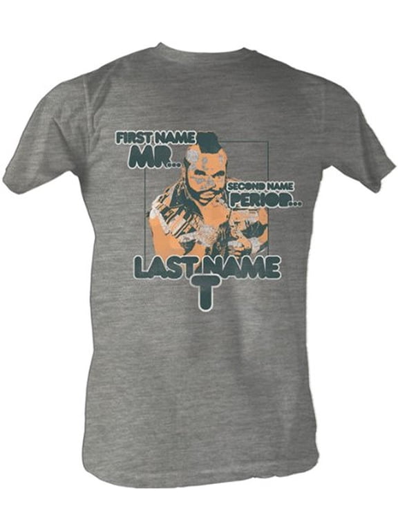 A-Team Mr. T First Name Mr. Last Name T Adult Heather Gray T-shirt