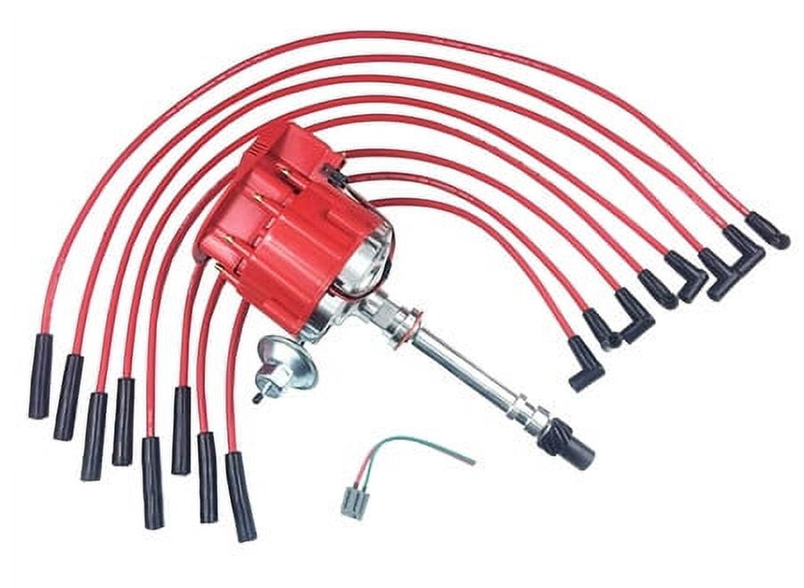 ATeam Performance BBC CHEVY 396 454 SUPER HEI Distributor + RED 8mm SPARK PLUG WIRES STRAIGHT