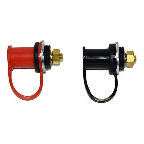 A-Team Performance Battery Charger Post Remote Charging Post Red and Black Cap - 2 Pack