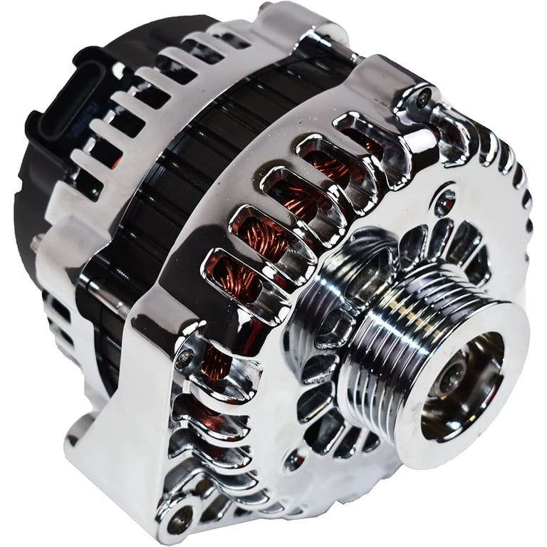 220 Amp Chrome Alternator For LS Truck 4.8 5.3 6.0 Silverado Sierra Serpentine AD244