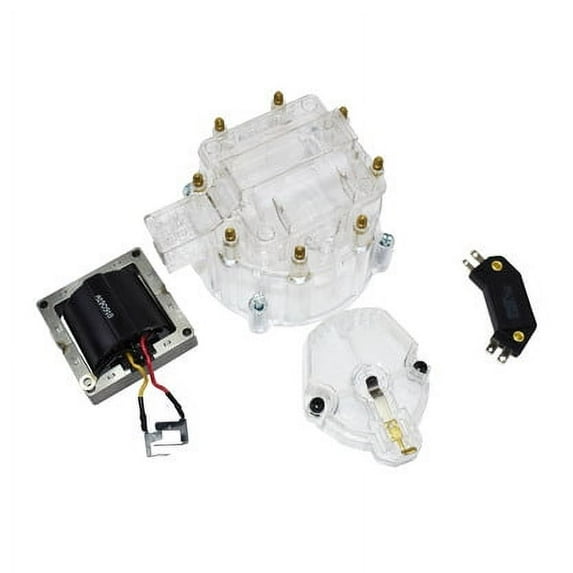 A-Team Performance HEI Distributor Tune-Up Kit 8-Cylinder 65K Ignition Coil Male Cap (Clear)