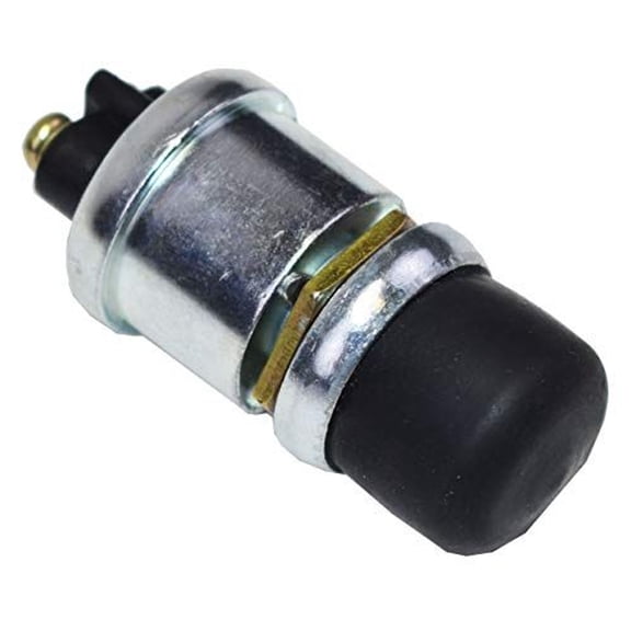 A-Team Performance Momentary Push Button Switch - Neoprene Cap & Panel Mount Start Button in 5/8-Inch Hole - Screw Terminal - Universal Fit, Black
