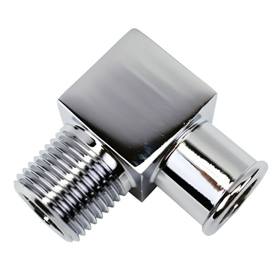 A-Team Performance Intake Manifold Fitting 90° 1/2" NPT TO 3/4" Hose, Chrome