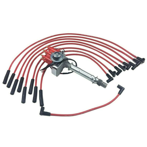 A-Team Performance SBC CHEVY/GM 350 Small Spark Plug Wires Cap Distributor Coil + Red 8Mm Over Valve Coverc