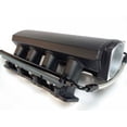 thumbnail image 1 of A-Team Performance SHORT FABRICATED BLACK GM LS1 LS2 INTAKE MANIFOLD W/ FUEL RAILS & THROTTLE BODY, 1 of 7