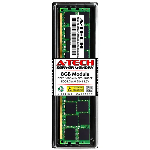 A-Tech 8Gb 2Rx4 Pc3-12800R Ddr3 1600Mhz Ecc Rdimm Reg Server Memory Ram Module