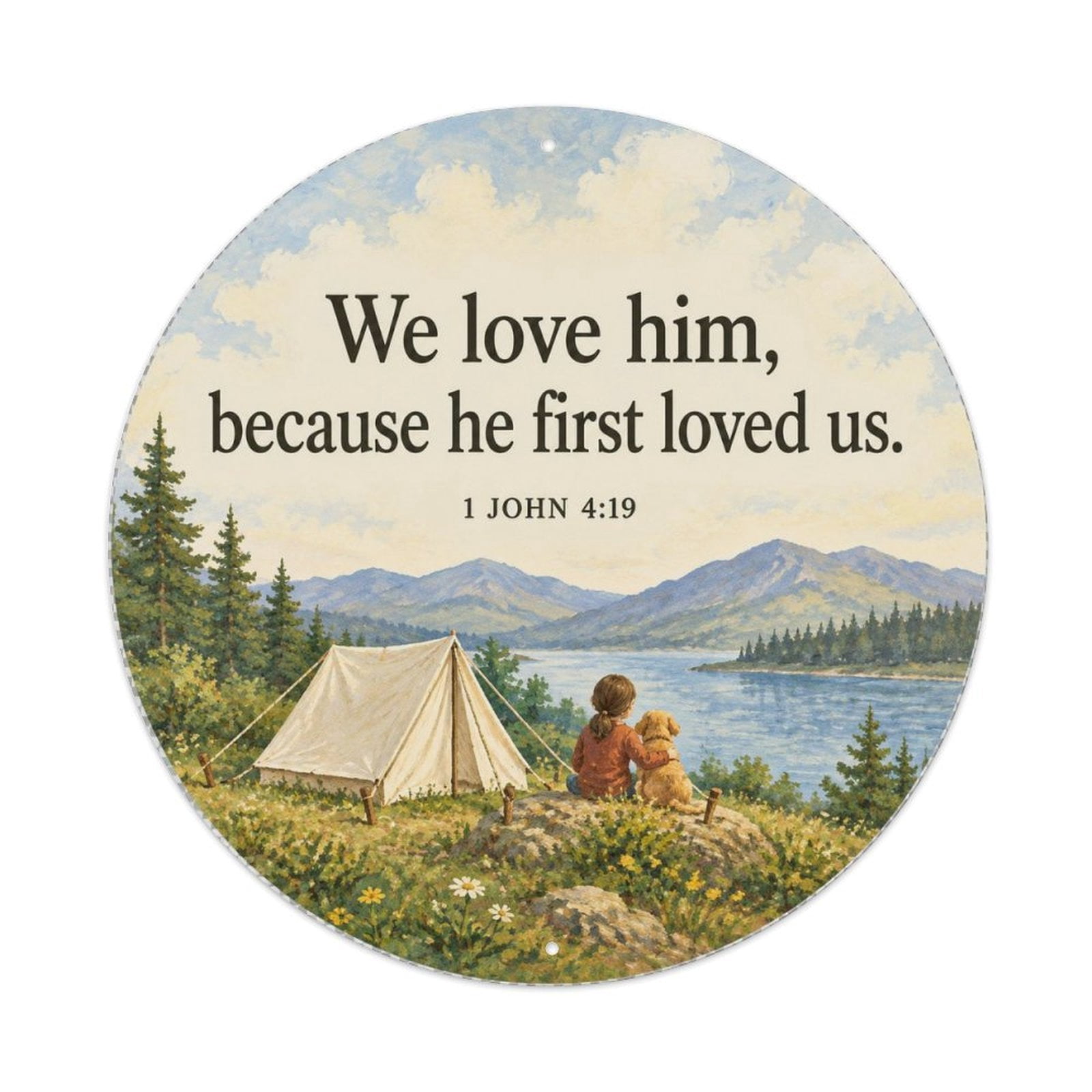 A Tent Held by Three Secure Ropes Metal Tin Sign Plaque - Walmart.com