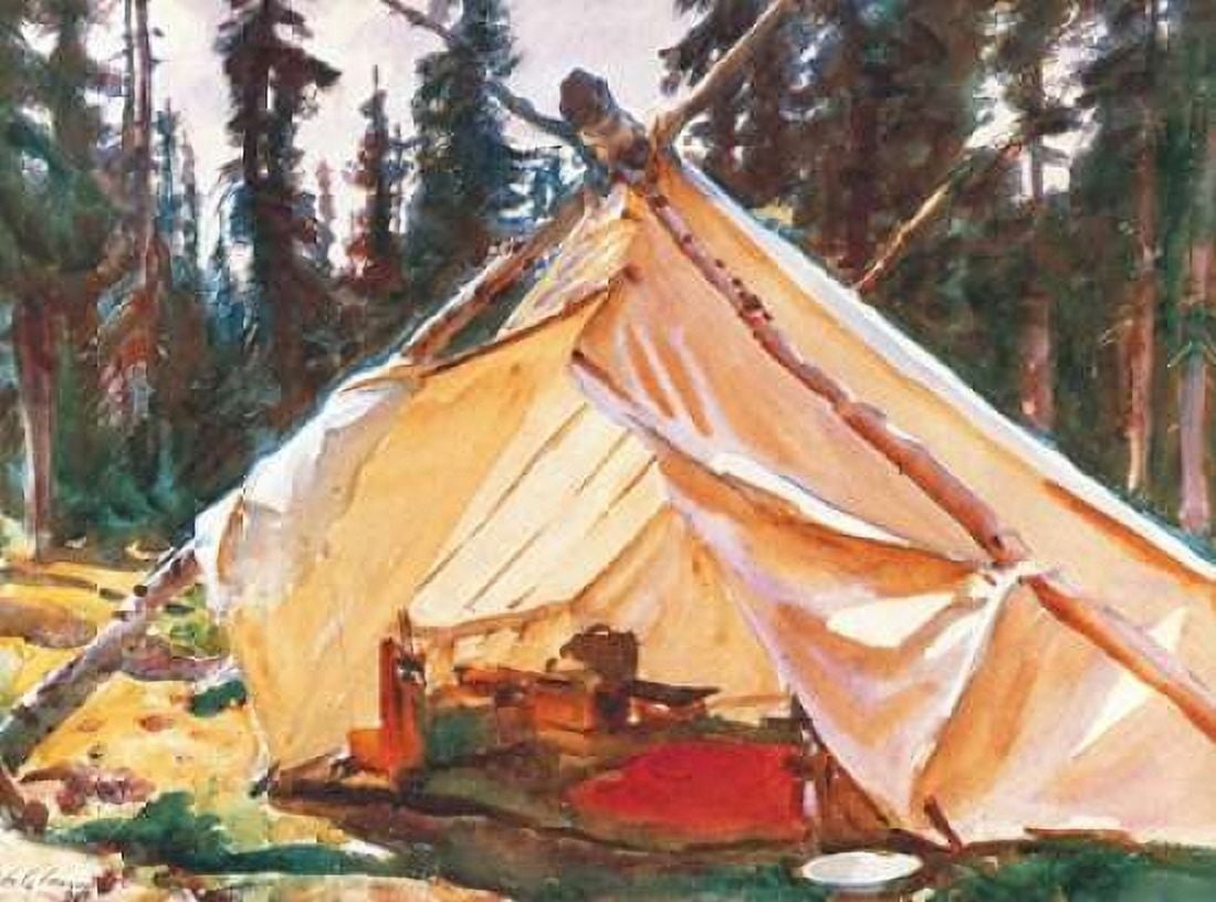 A Tent In The Rockies 1916 Canvas Art - John Singer Sargent (18 x 24)